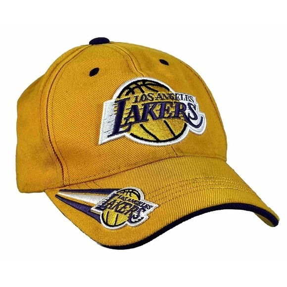 American Needle Other - Vintage NBA American Needle LOS ANGELES LAKERS Strapback Hat Yellow Embroidered